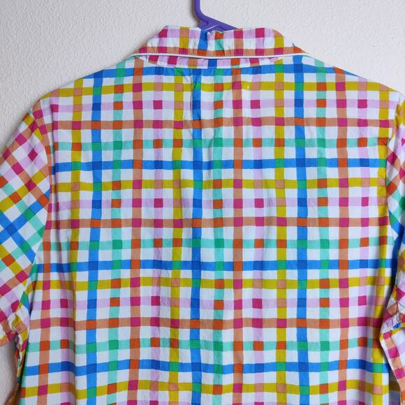 Print Fresh x Oh Joy! Rainbow Plaid Organic Cotton Pajama Top Small - Picture 6 of 11